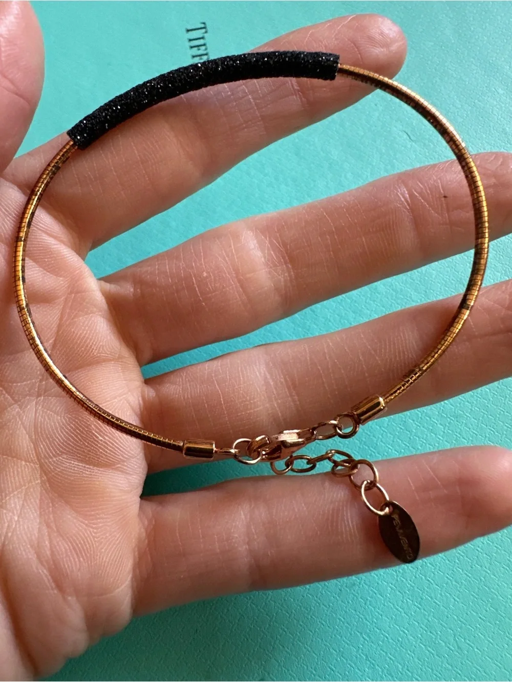 Italian Pesavento Copper Color Black Accent Bracelet